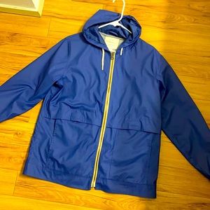 Blue rain coat